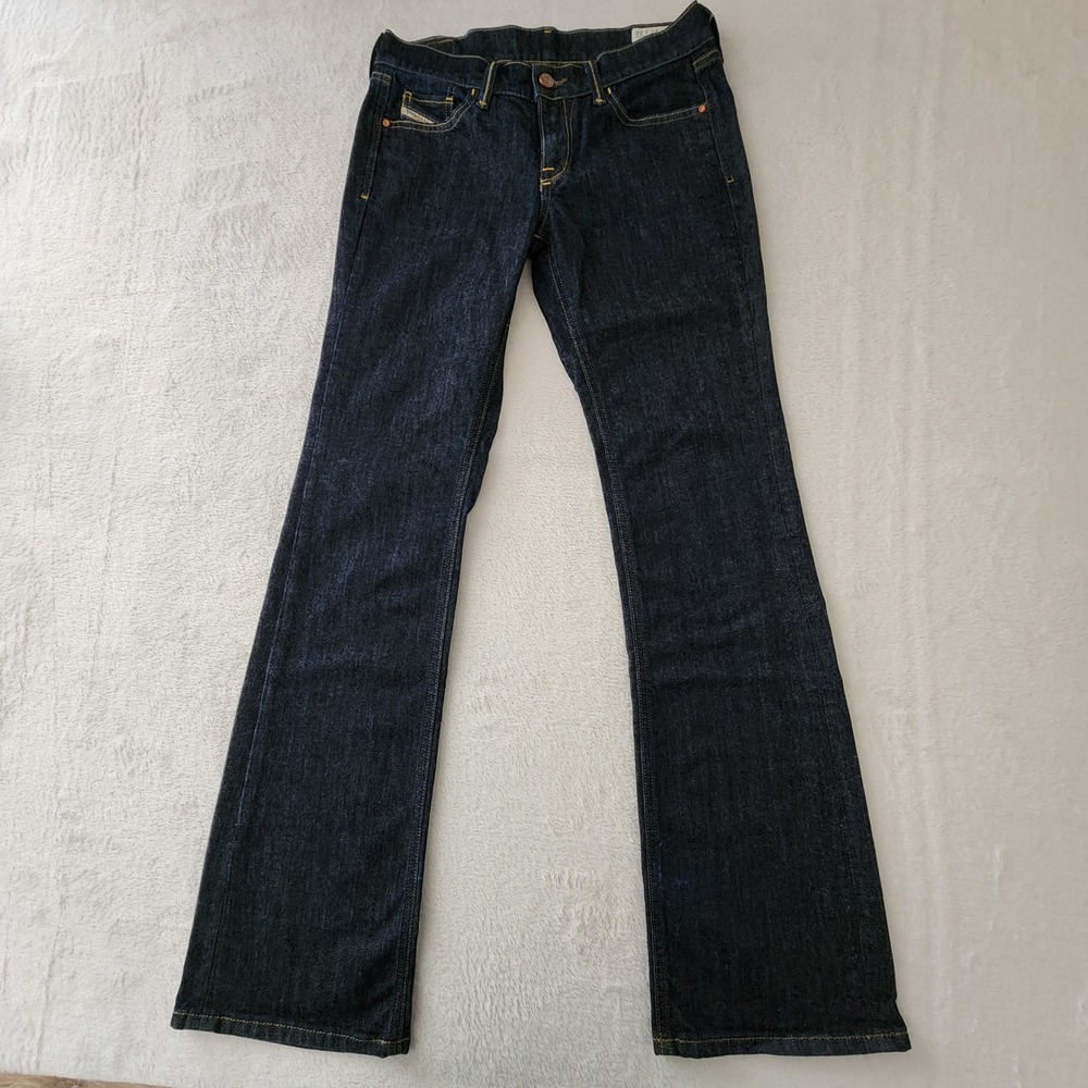 Diesel Ramys Bootcut Jeans Womens 27 Dark Blue Stretch Made in Italy W28 L31